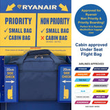 Aerolite (40x20x25cm) New and Improved 2021 Ryanair Maximum Size Holdall Cabin Luggage Under Seat Flight Bag - Packed Direct UK