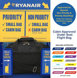 Aerolite (40x20x25cm) New and Improved 2021 Ryanair Maximum Size Holdall Cabin Luggage Under Seat Flight Bag - Packed Direct UK