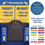 Aerolite (40x20x25cm) New and Improved 2021 Ryanair Maximum Size Holdall Cabin Luggage Under Seat Flight Bag - Packed Direct UK