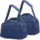 Aerolite (40x20x25cm) New and Improved 2021 Ryanair Maximum Size Holdall Cabin Luggage Under Seat Flight Holdall Bag (x2 Set) - Packed Direct UK