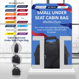 AEROLITE 40x30x15 New and Improved 2022 British Airways, EasyJet, Virgin Atlantic, KLM Holdall, Cabin Luggage Under Seat Flight Bag, Black - Packed Direct UK