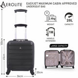 Aerolite 45x36x20 easyJet Maximum Size Hard ShellCarry On Hand Cabin Luggage Underseat Flight Bag Suitcase 45x36x20 with 4 Wheels - Packed Direct UK