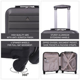 Aerolite 45x36x20 easyJet Maximum Size Hard ShellCarry On Hand Cabin Luggage Underseat Flight Bag Suitcase 45x36x20 with 4 Wheels set of 2 - Packed Direct UK