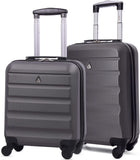 Aerolite 45x36x20 easyJet Maximum Size Hard ShellCarry On Hand Cabin Luggage Underseat Flight Bag Suitcase 45x36x20 with 4 Wheels set of 2 - Packed Direct UK