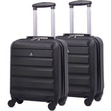 Aerolite 45x36x20 Easyjet Maximum Size Hard ShellCarry On Hand Cabin Luggage Underseat Flight Bag Suitcase 45x36x20 with 4 Wheels set of 2