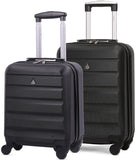 Aerolite 45x36x20 easyJet Maximum Size Hard ShellCarry On Hand Cabin Luggage Underseat Flight Bag Suitcase 45x36x20 with 4 Wheels set of 2 - Packed Direct UK