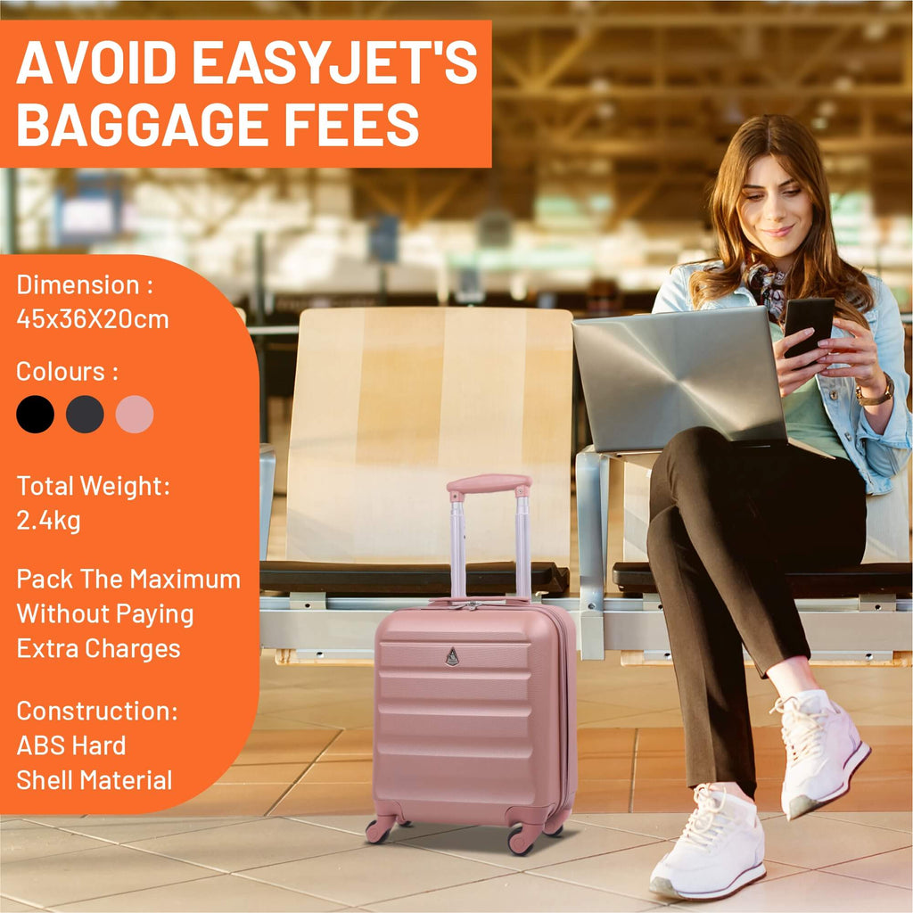 EasyJet 45x36x20 & 56x45x25 Max Large Cabin Hand Luggage Suitcase Trolley  Bags 