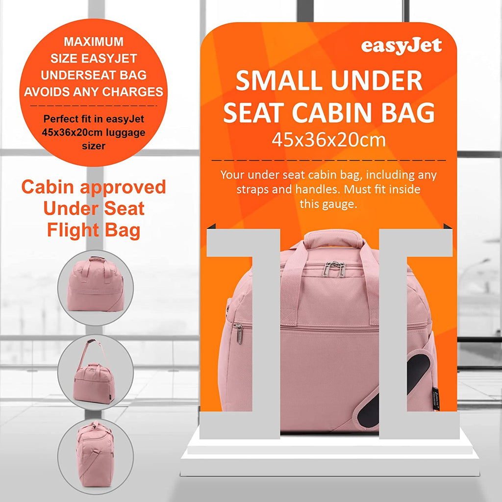Aerolite (45x36x20cm) New and Improved 2021 easyJet Maximum Size Holdall Cabin Luggage Under Seat Flight Bag, Black - Packed Direct UK
