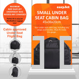 Aerolite (45x36x20cm) New and Improved 2021 easyJet Maximum Size Holdall Cabin Luggage Under Seat Flight Bag, Black - Packed Direct UK