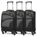 Aerolite (47x35x20cm) Lightweight Soft Shell Cabin Hand Luggage (x3 Set) | 4 Wheels - Packed Direct UK