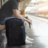 Aerolite 55x35x20cm 39L Hand Cabin Luggage Backpack, Fits 15Ã¢â‚¬Â Laptop, Carry On Rucksack Satchel Holdall Travel Daypack Flight Bag, 55x35x20, Black (Black + Black) - Packed Direct UK