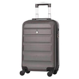 Aerolite (55x35x20cm) Lightweight 4 Wheel ABS Hard Shell Hand Cabin Luggage Suitcase 55x35x20 with Built in TSA Combination Lock - Charcoal - Packed Direct UK