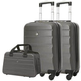 Aerolite (55x35x20cm) Lightweight Hard Shell Cabin Hand Luggage (x2) & Aerolite (40x20x25cm) Hand Luggage Holdall Bag