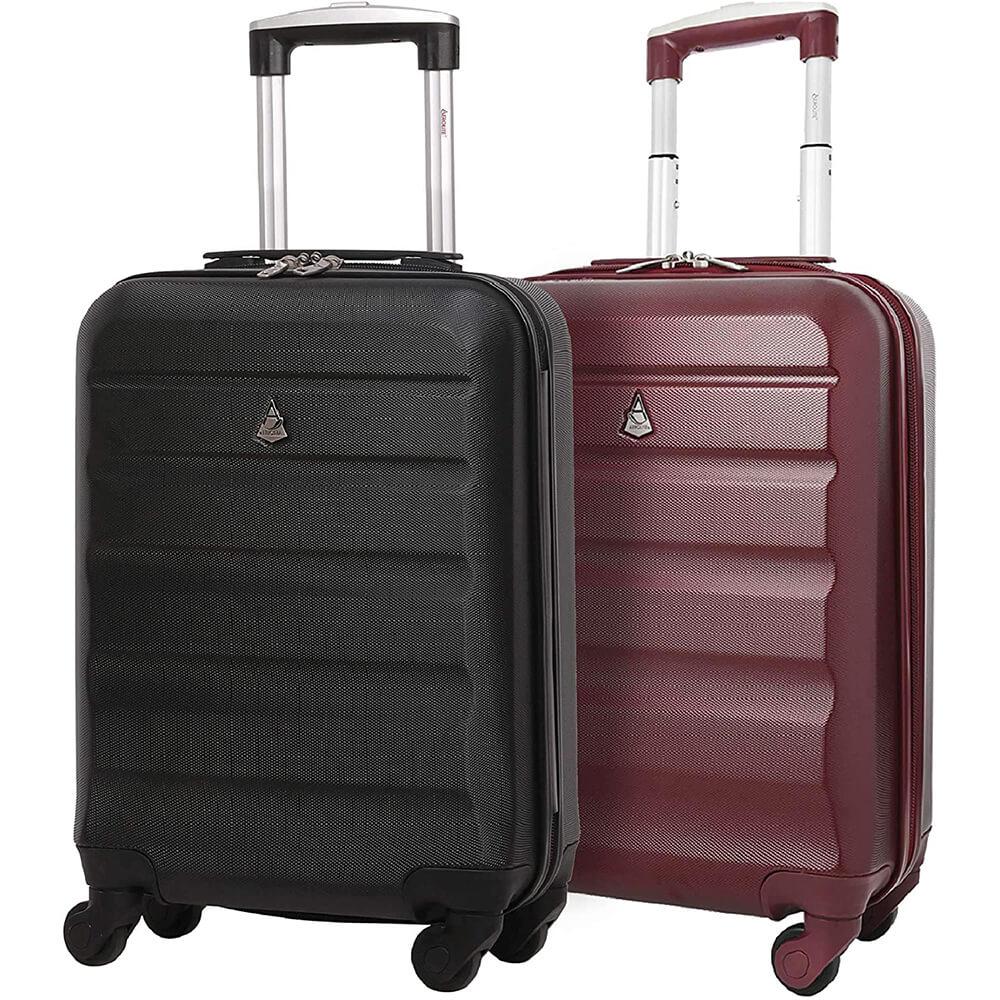 Aerolite (55x35x20cm) Lightweight Hard Shell Cabin Hand Luggage (x2 Set) - Packed Direct UK