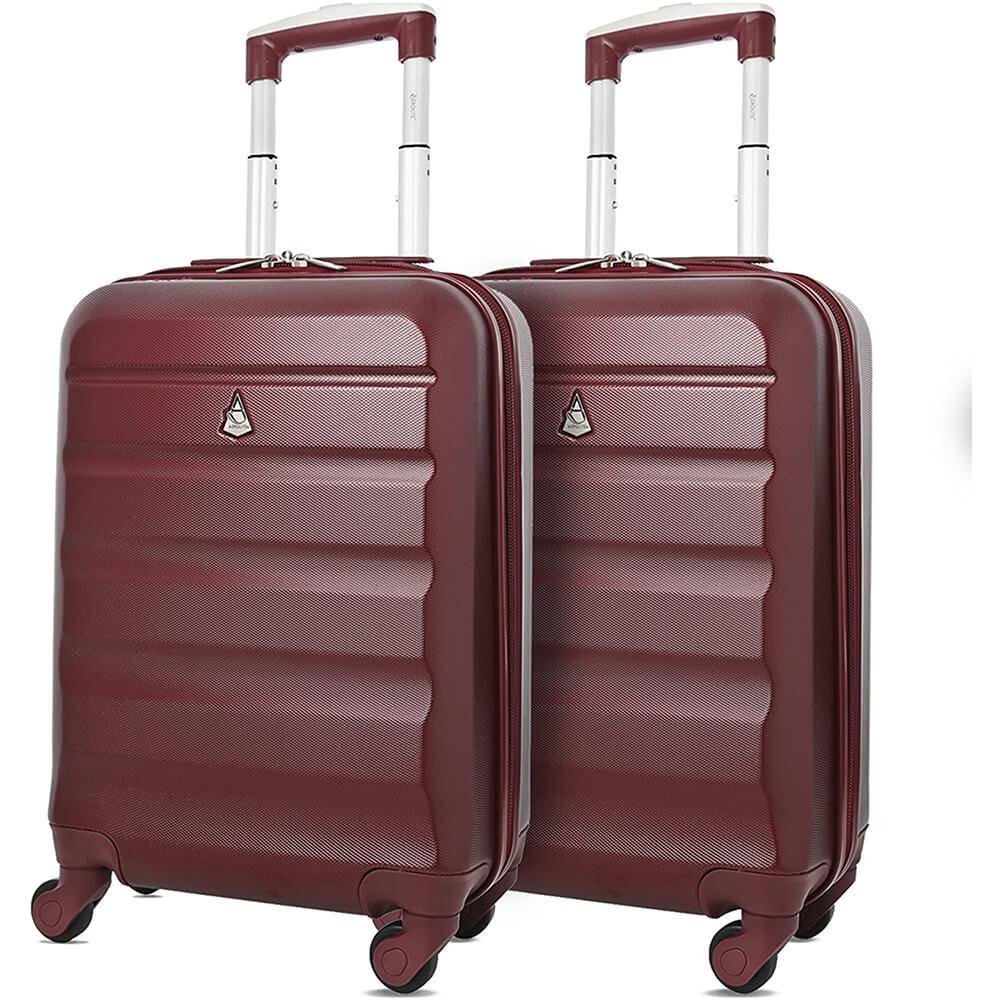 Aerolite (55x35x20cm) Lightweight Hard Shell Cabin Hand Luggage (x2 Set) - Packed Direct UK