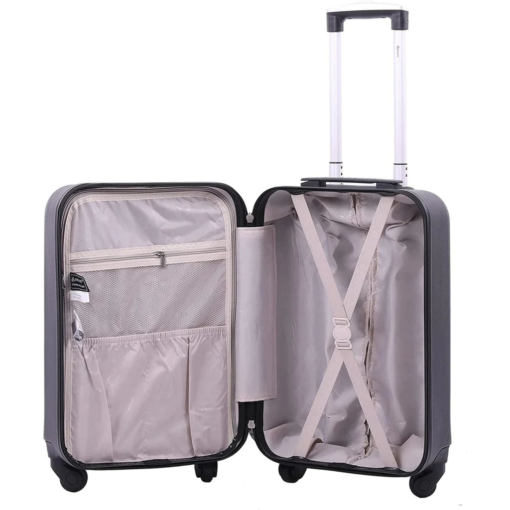 Aerolite 55x35x25 Hard Shell Carry On Hand Cabin Luggage Suitcase with 4 Wheels, Max Size for Air Europa Air France Alitalia KLM & Transavia Set of 2 - Packed Direct UK