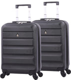 Aerolite 55x38x20cm Emirates Max Size Hard Shell Carry On Hand Cabin Luggage Suitcase 55x38x20 with 4 Wheels,Also Fits Many Other Airlines - Packed Direct UK