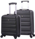 Aerolite 55x38x20cm Emirates Max Size Hard Shell Carry On Hand Cabin Luggage Suitcase 55x38x20 with 4 Wheels,Also Fits Many Other Airlines - Packed Direct UK