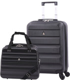 Aerolite 55x38x20cm Emirates Max Size Hard Shell Carry On Hand Cabin Luggage Suitcase 55x38x20 with 4 Wheels,Also Fits Many Other Airlines - Packed Direct UK