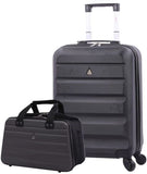 Aerolite 55x38x20cm Emirates Max Size Hard Shell Carry On Hand Cabin Luggage Suitcase 55x38x20 with 4 Wheels,Also Fits Many Other Airlines - Packed Direct UK