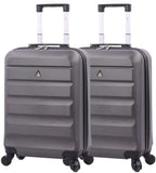 Aerolite 55x38x20cm Emirates Max Size Hard Shell Carry On Hand Cabin Luggage Suitcase 55x38x20 with 4 Wheels,Also Fits Many Other Airlines - Packed Direct UK