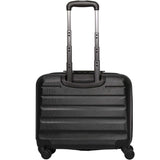Aerolite Hard Shell Rolling Padded Laptop Case Bag on 4 Wheels - Fits up to 15.6", Overnight Trolley Business Hand Cabin Luggage Case Black - Packed Direct UK