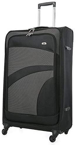 Aerolite Lightweight 4 Wheel 3 Piece Suitcase Luggage Set, Hand Cabin Luggage + Large Hold + XL Extra Large Hold Luggage Suitcase Set, Black Grey - Packed Direct UK
