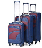 Aerolite Lightweight 4 Wheel 3 Piece Suitcase Luggage Set, Hand Cabin Luggage + Large Hold + XL Extra Large Hold Luggage Suitcase Set, Navy Plum - Packed Direct UK