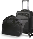 Aerolite Lightweight 55cm 4 Wheel Travel Carry On Hand Cabin Luggage Suitcase Navy Blue Plum Approved for easyJet British Airways Ryanair and More - Packed Direct UK