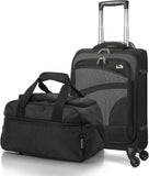 Aerolite Lightweight 55cm 4 Wheel Travel Carry On Hand Cabin Luggage Suitcase Navy Blue Plum Approved for easyJet British Airways Ryanair and More - Packed Direct UK