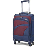 Aerolite Lightweight 55cm 4 Wheel Travel Carry On Hand Cabin Luggage Suitcase Navy Blue Plum Approved for easyJet British Airways Ryanair and More