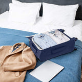 Aerolite Lightweight 55cm 4 Wheel Travel Carry On Hand Cabin Luggage Suitcase Navy Blue Plum Approved for easyJet British Airways Ryanair and More - Packed Direct UK