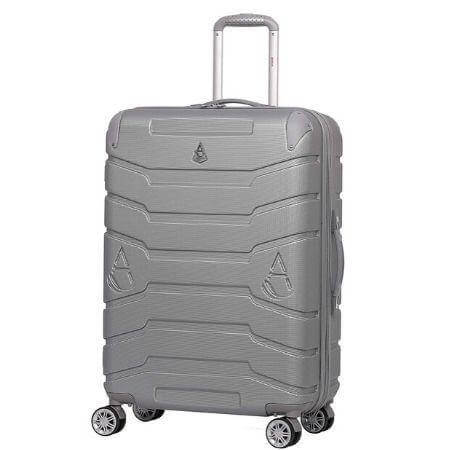 Aerolite Lightweight 78L ABS Hard Shell Travel Hold Check in Luggage Suitcase with 8 Wheels - Silver - Packed Direct UK