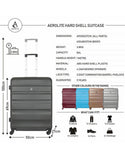 Aerolite Lightweight Hard Shell Suitcase Luggage Set (Cabin + Medium, Charcoal) - Packed Direct UK