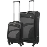 Aerolite Lightweight Soft Shell Complete Luggage Set (Cabin + Medium + Large Hold Luggage Suitcase) | 4 Wheels - Packed Direct UK