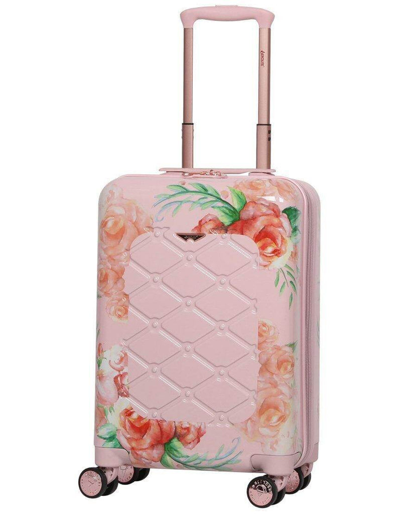 Aerolite Premium Hard Shell Hand Luggage Set (Cabin + Large) - Floral Pink - Packed Direct UK