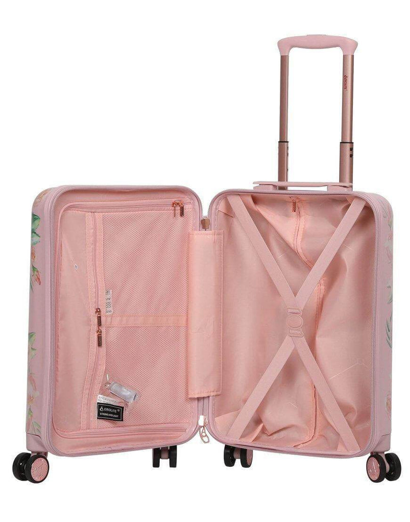 Aerolite Premium Hard Shell Hand Luggage Set (Medium + Large) - Floral Pink - Packed Direct UK