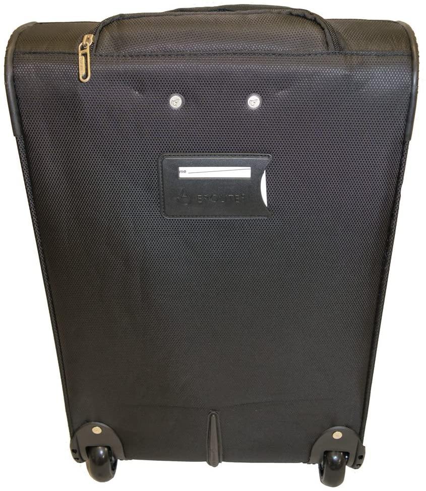 Aerolite Ultra Lightweight 2 Wheel Travel Trolley Carry On Hand Cabin Luggage Suitcase, Approved for Ryanair, easyJet, British Airways, Flybe, Wizz Air and Many More, Black - Packed Direct UK