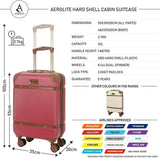 Aerolite Vintage Classic (55x35x20cm) Lightweight Hard Shell Cabin Hand Luggage - Packed Direct UK