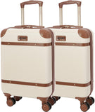 Aerolite Vintage Classic Retro Style Lightweight ABS Hard Shell Luggage (Cabin 21", Medium 25", Large 29") - Packed Direct UK