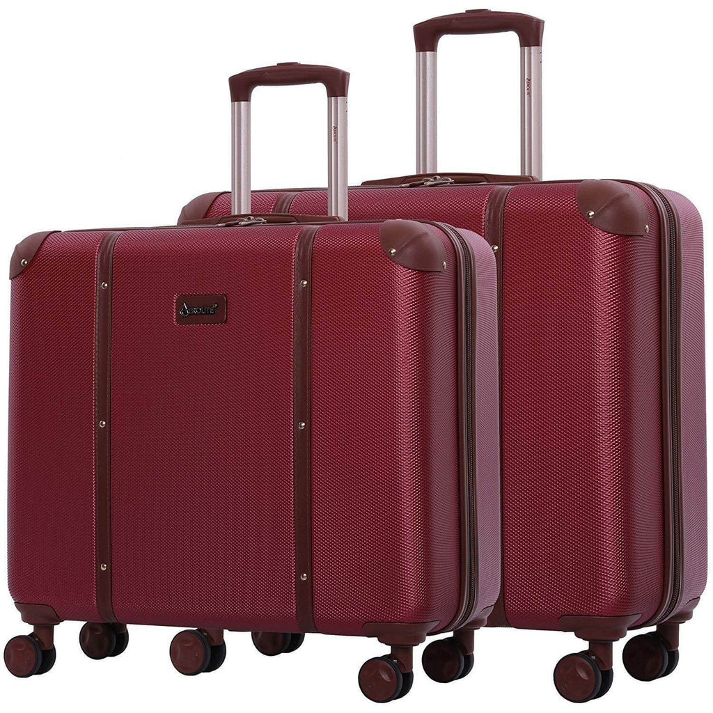 Aerolite Vintage Trunk Style Hard Shell Suitcase Luggage Set - Packed Direct UK