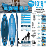 AQUA SPIRIT Blitz 10’8 & 12' PREMIUM iSUP Inflatable Stand up Paddle Board & Kayak with Top Accessories, Made From Premium Material, All Inclusive Package, 2 Years Of Warranty - Packed Direct UK