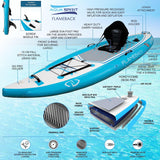 Aqua Spirit Flameback SUP Activity Inflatable Stand UP Paddle Board 2023 | 10'10”x39”x6” | Complete Kayak Conversion Kit with Fishing Rod Mounts, Paddle, Backpack, Pump and more accessories | Adult Beginners/Experts | 2 Year Warranty - Packed Direct UK
