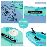 Aqua Spirit Prana 10′8″ Yoga Water AquaFitness Stand Up Paddle Board Kit | 6" Thick | Aluminium Paddle& Clips, Backpack, Change Mat, Pump, Leash, Mount for GoPro, Shoulder Straps & 2 Year Warranty - Packed Direct UK