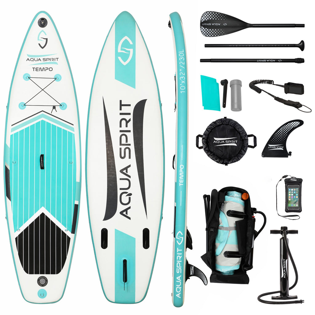 AQUA SPIRIT Tempo 10'/10'6 iSUP Inflatable Stand up Paddle Board for A –  Packed Direct UK