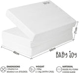 Baby Joy 100% Waterproof Extra Thick 7cm Foam Child Baby Travel Mattress, 120x60cm, Perfect Fit for Large Baby Joy, Hauck and All Other 120x60cm Travel Cots. Includes 2X 100% Waterproof Fitted Sheets - Packed Direct UK