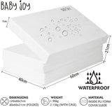 Baby Joy 100% Waterproof Extra Thick 7cm Folding Foam Child Baby Travel Mattress, 120x60cm Perfect Fit for Large Baby Joy, Hauck & All Other 120x60cm Travel Cots. Includes Carry Case - Packed Direct UK