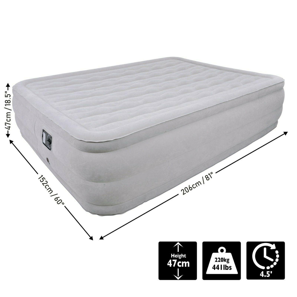 Deluxe Queen Size Self Inflating Inflatable AirBed Mattress with Built In Pump - Packed Direct UK