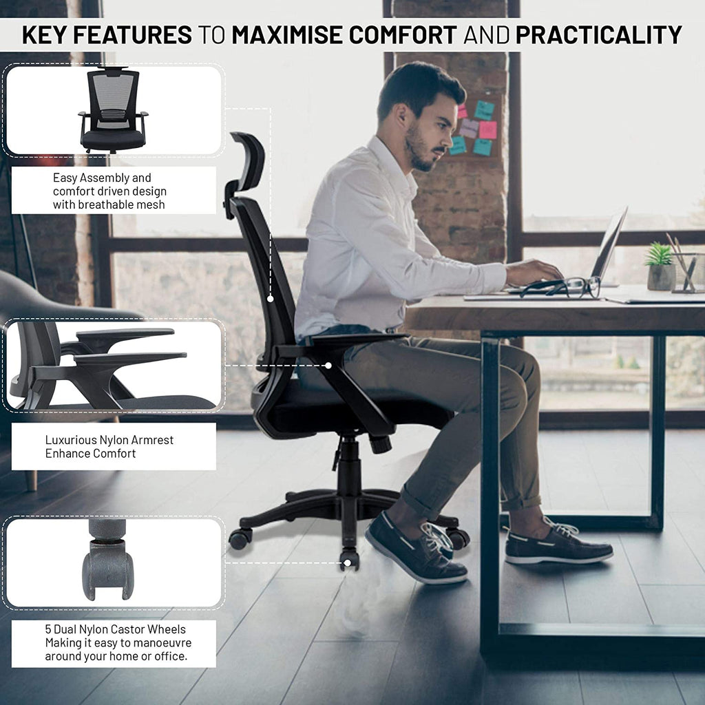 Home office chair ergonomic mesh computer chair rolling adjustable hot sale desk chair with lumbar support swivel task chair for adults