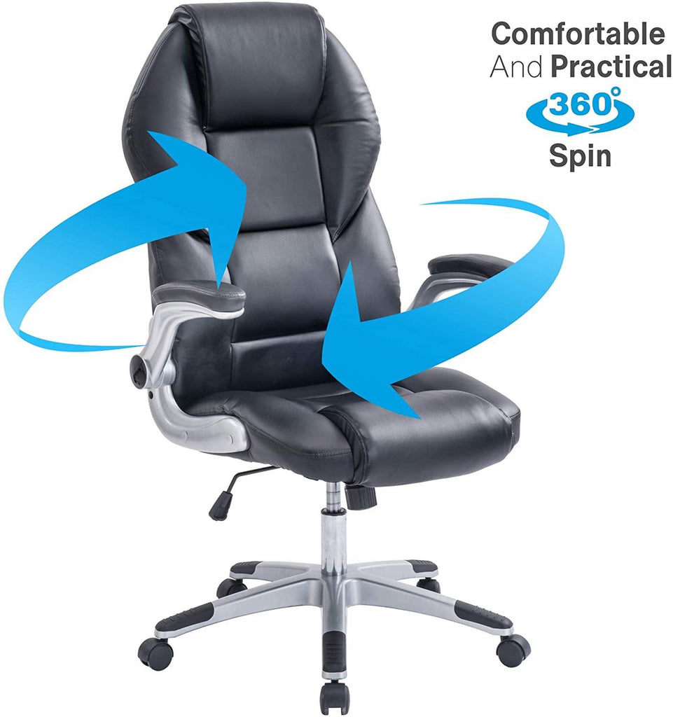 Executive Office Desk Chair Swivel PC Computer Office Desk Chairs with Arms and Back Support for Home & Office & Gaming Chair Use for Adults - Packed Direct UK